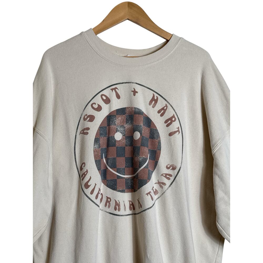 Ascot & Hart California Texas Graphic Sweatshirt XXL Cream Pullover - Picture 4 of 7